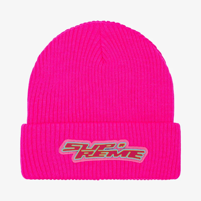 Supreme Patch Beanie 'Raised Logo' Pink (FW21)