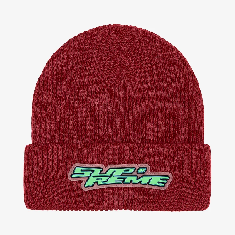 Supreme Patch Beanie 'Raised Logo' Red (FW21)