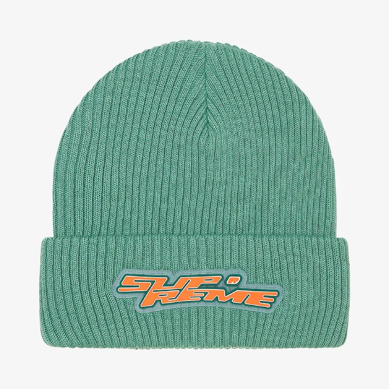 Supreme Patch Beanie 'Raised Logo' Sage (FW21)