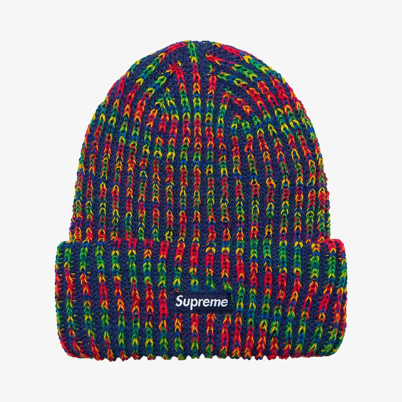 Supreme Rainbow Knit Loose Gauge Beanie Navy (FW21)