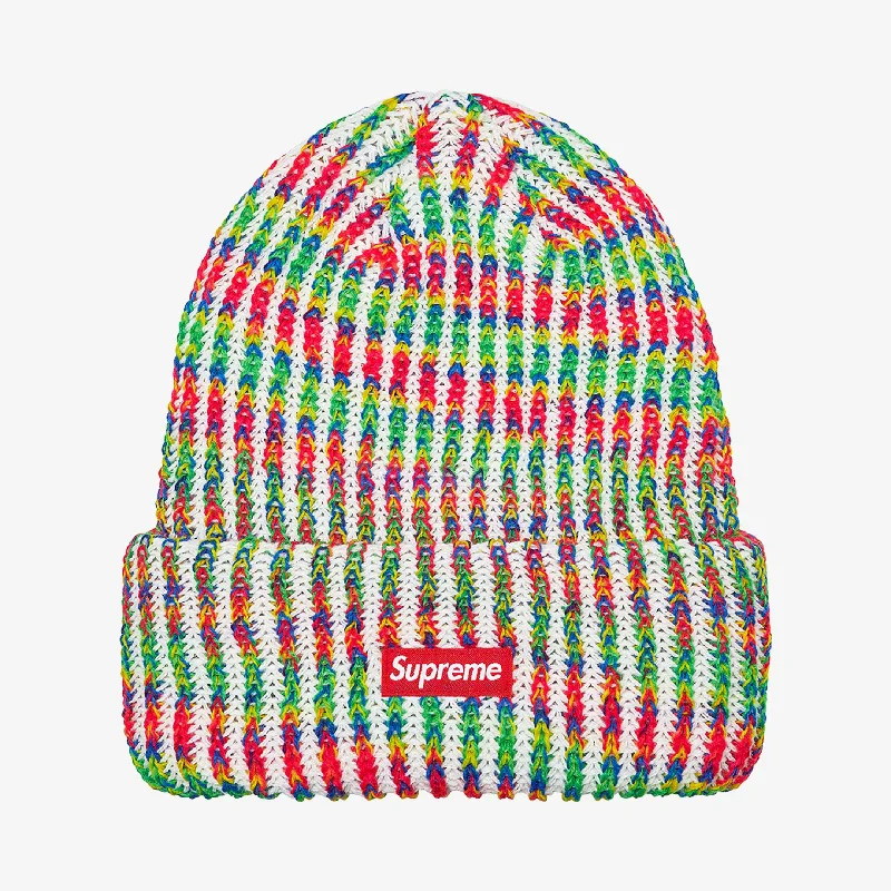 Supreme Rainbow Knit Loose Gauge Beanie White (FW21)