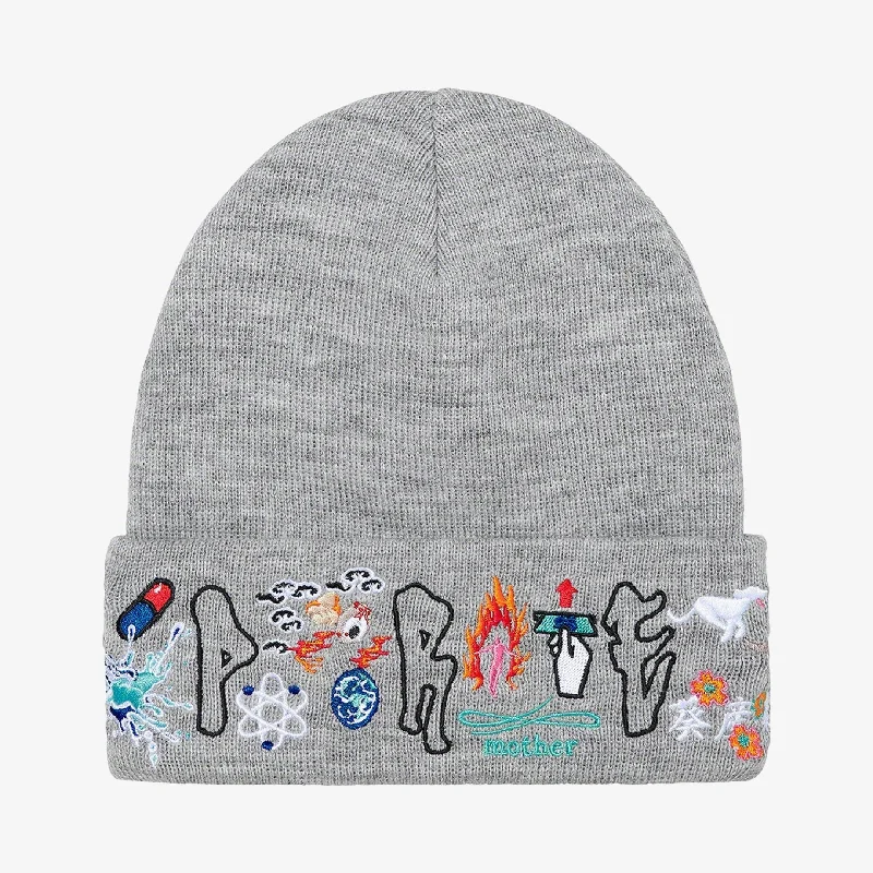 Supreme x AOI Beanie 'Icons' Heather Grey (FW21)