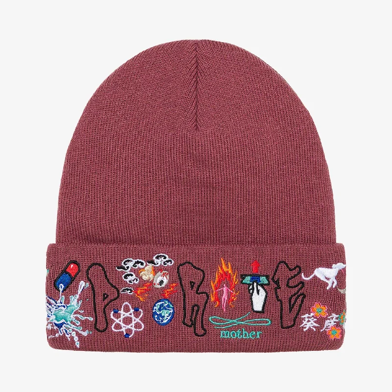 Supreme x AOI Beanie 'Icons' Plum (FW21)