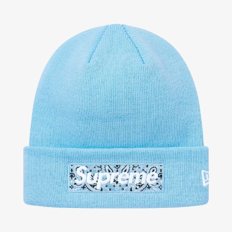 Supreme x New Era Beanie 'Bandana Box Logo' Light Blue (FW19)