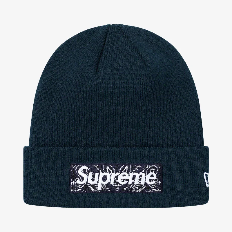 Supreme x New Era Beanie 'Bandana Box Logo' Navy (FW19)