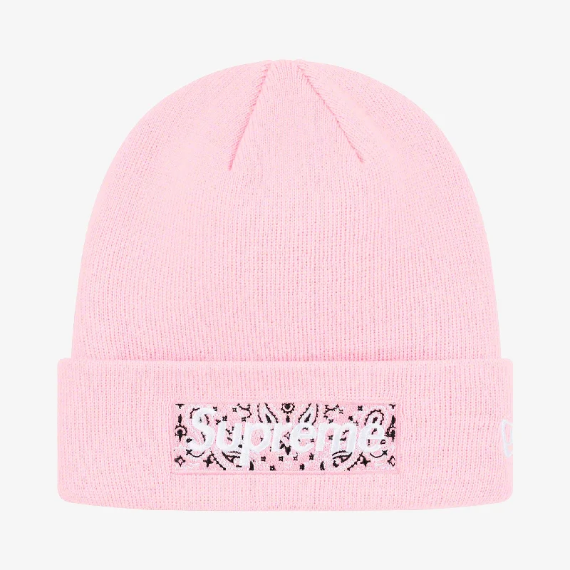 Supreme x New Era Beanie 'Bandana Box Logo' Pink (FW19)