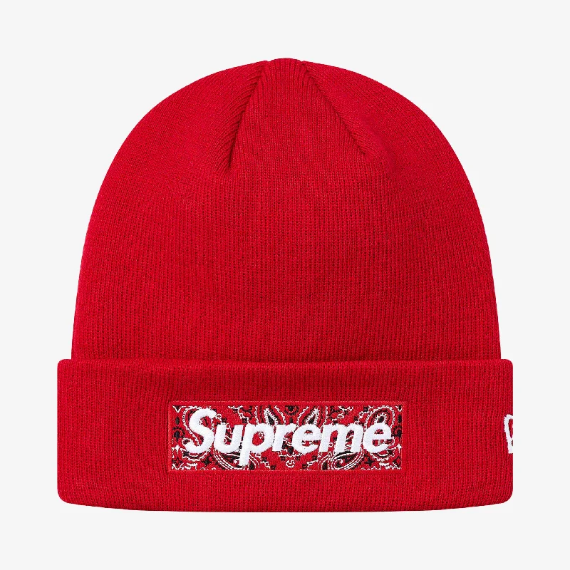 Supreme x New Era Beanie 'Bandana Box Logo' Red (FW19)