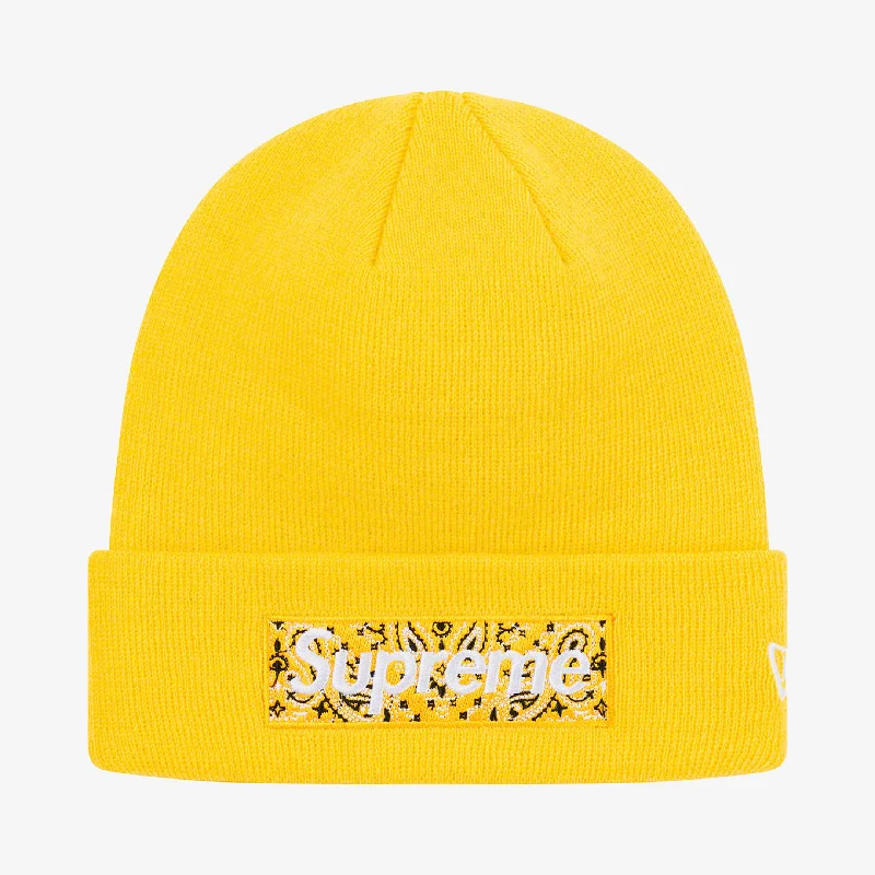 Supreme x New Era Beanie 'Bandana Box Logo' Yellow (FW19)