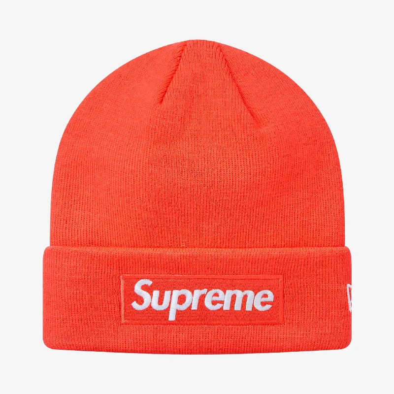 Supreme x New Era Beanie 'Box Logo' Bright Coral (FW18)