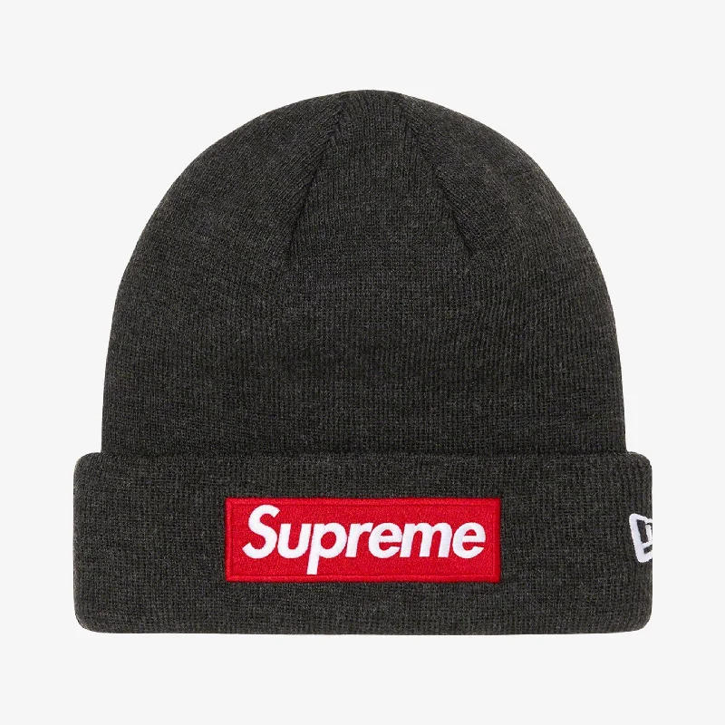 Supreme x New Era Beanie 'Box Logo' Charcoal (FW21)