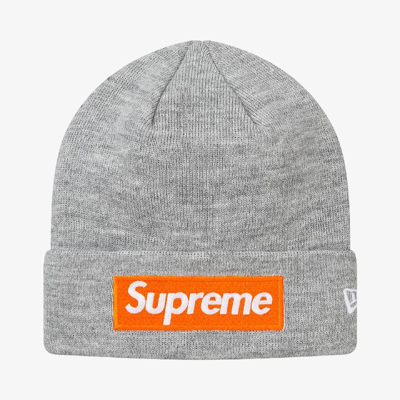 Supreme x New Era Beanie 'Box Logo' Heather Grey (FW17)