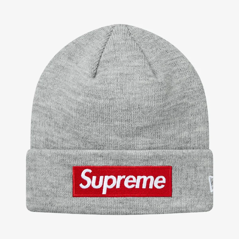 Supreme x New Era Beanie 'Box Logo' Heather Grey (FW18)