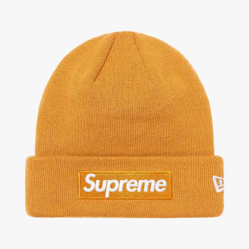 Supreme x New Era Beanie 'Box Logo' Light Mustard (FW21)