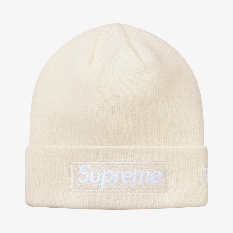 Supreme x New Era Beanie 'Box Logo' Natural (FW18)