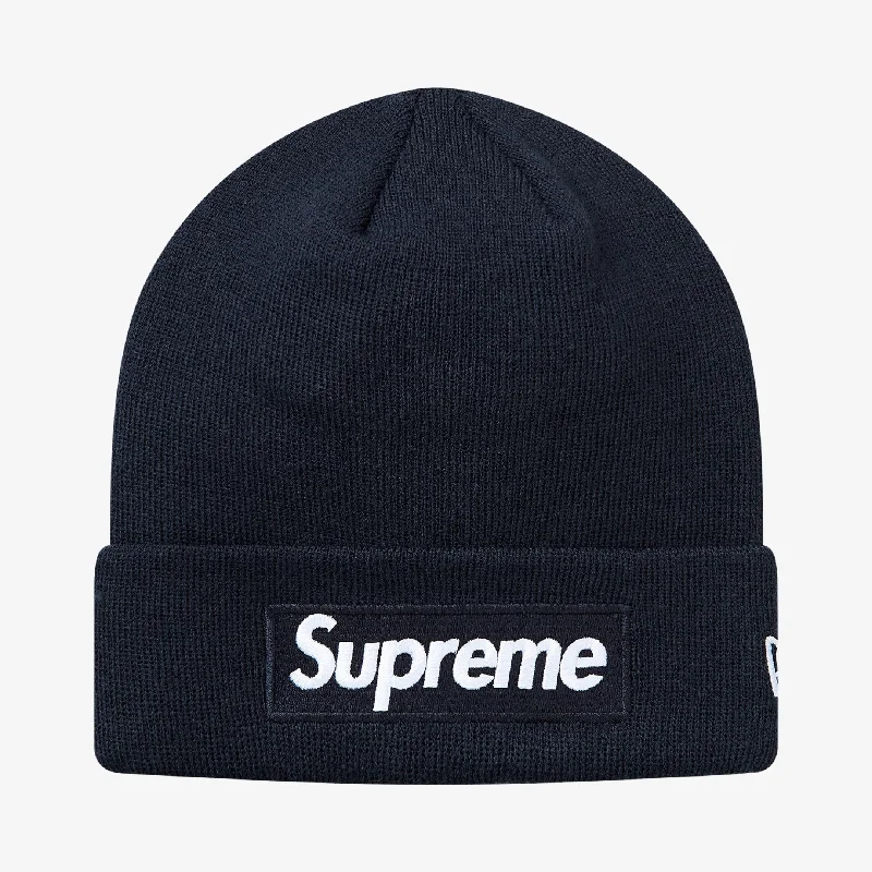 Supreme x New Era Beanie 'Box Logo' Navy (FW18)