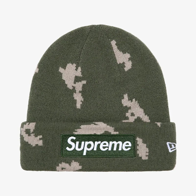 Supreme x New Era Beanie 'Box Logo' Olive Russian Camo (FW21)