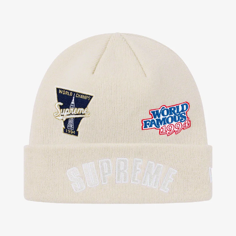 Supreme x New Era Beanie 'Championship' Natural (FW19)