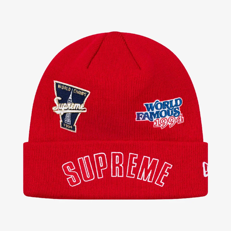 Supreme x New Era Beanie 'Championship' Red (FW19)