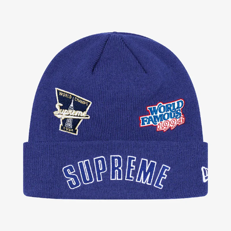 Supreme x New Era Beanie 'Championship' Royal (FW19)