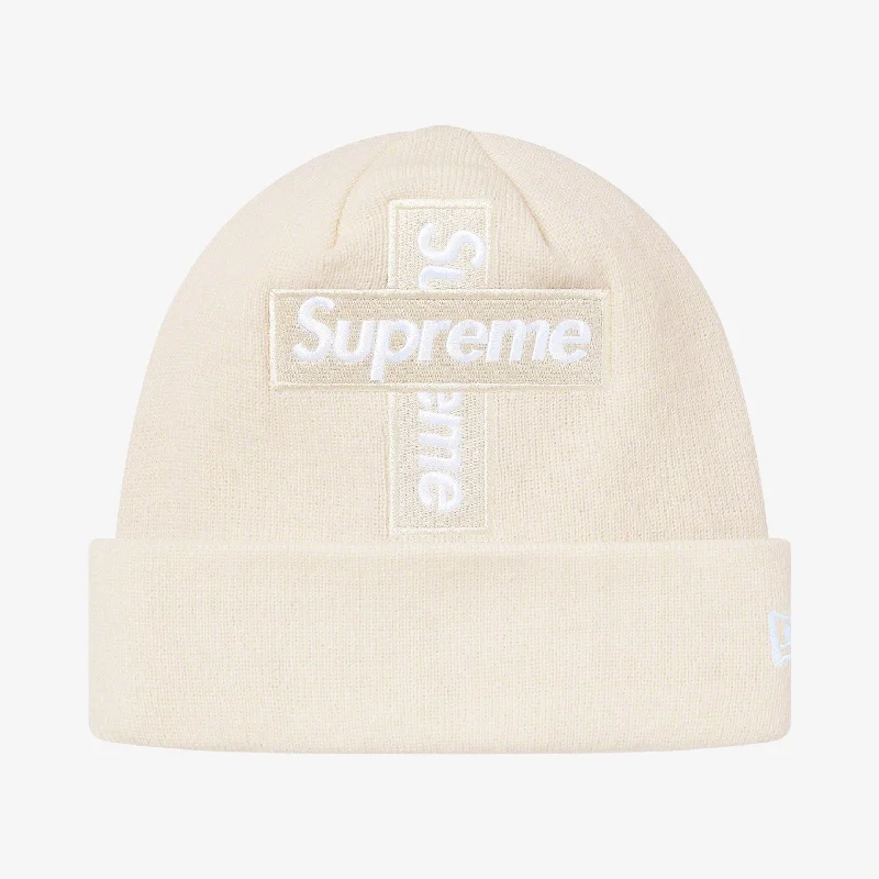 Supreme x New Era Beanie 'Cross Box Logo' Natural (FW20)