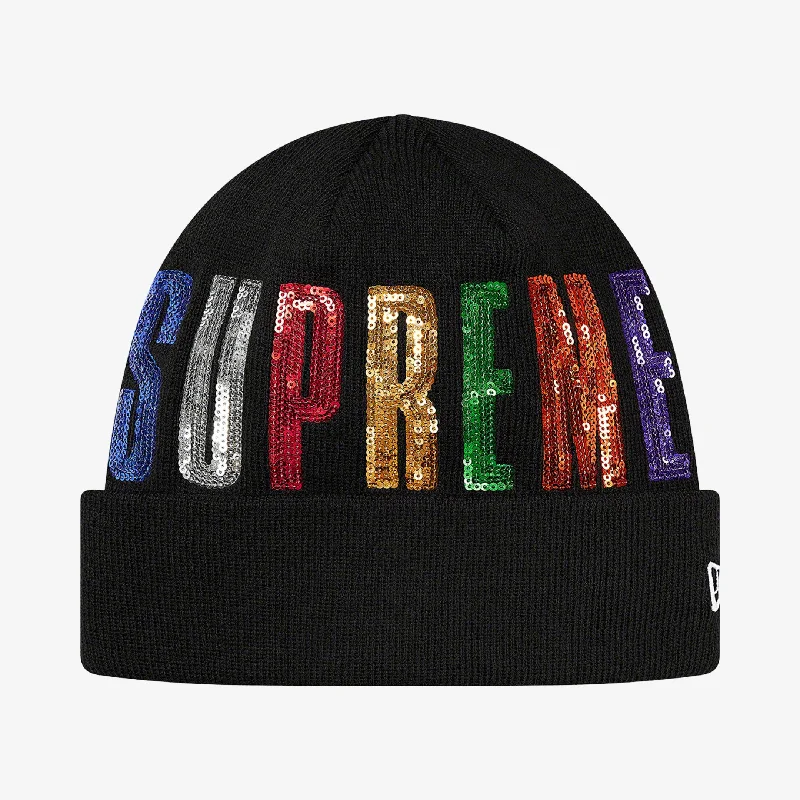 Supreme x New Era Beanie 'Sequin' Black (FW20)