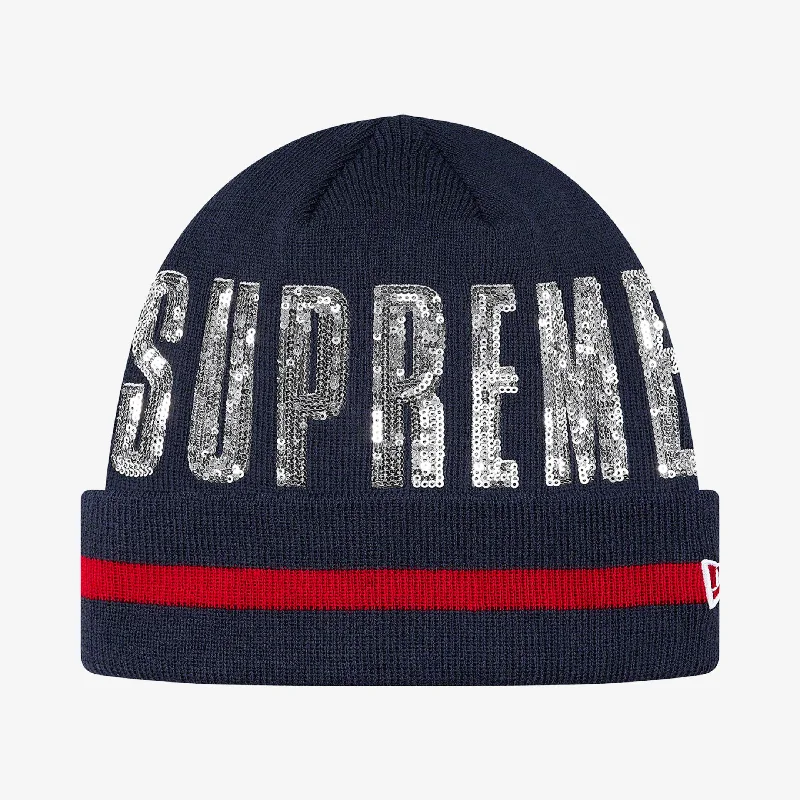 Supreme x New Era Beanie 'Sequin' Navy (FW20)