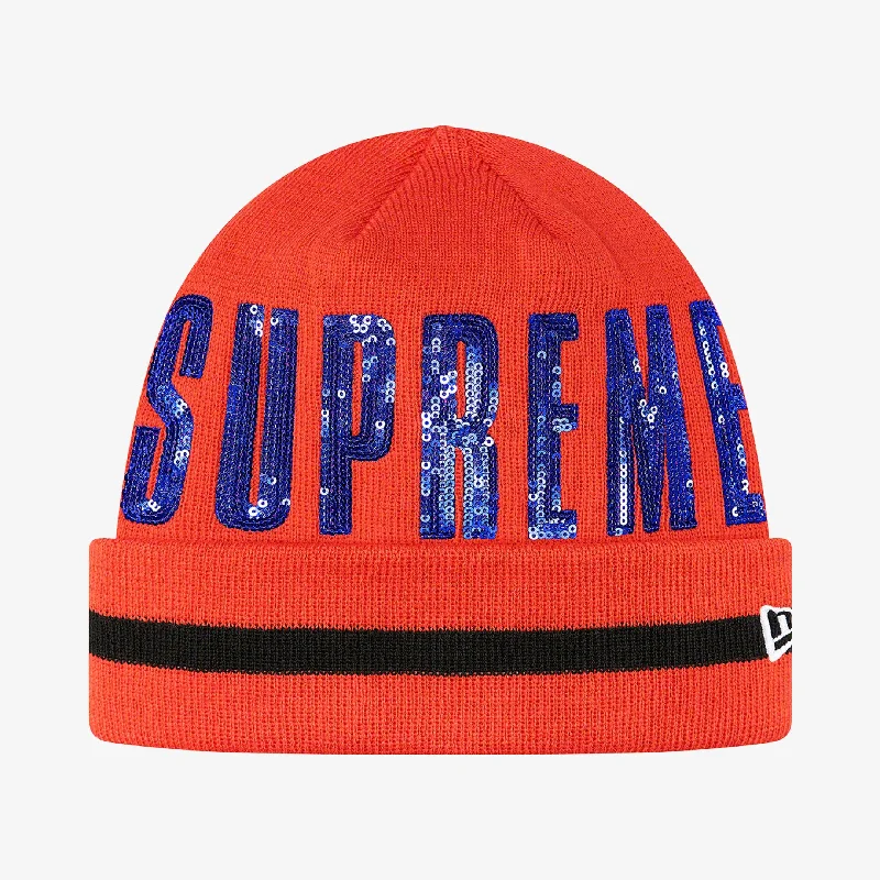 Supreme x New Era Beanie 'Sequin' Orange (FW20)