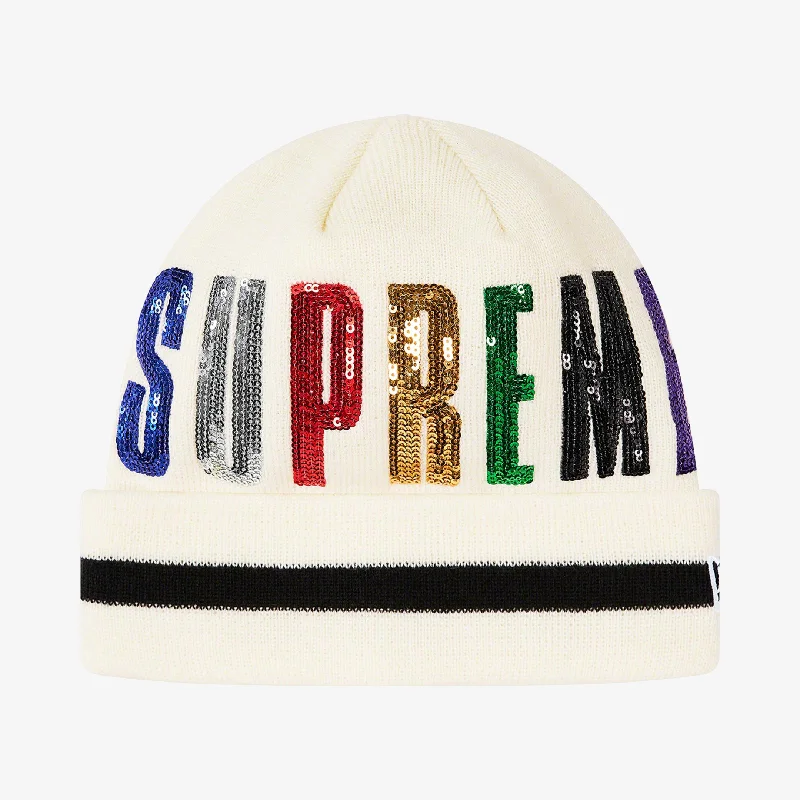 Supreme x New Era Beanie 'Sequin' White (FW20)