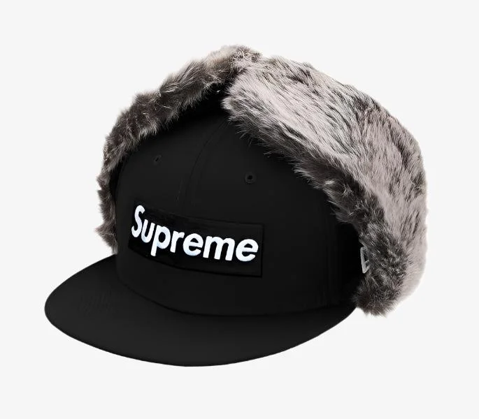 Supreme x New Era Earflap Fitted Hat 'Box Logo' Black (FW19)