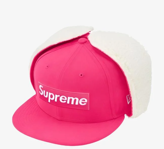 Supreme x New Era Earflap Fitted Hat 'Box Logo' Pink (FW21)