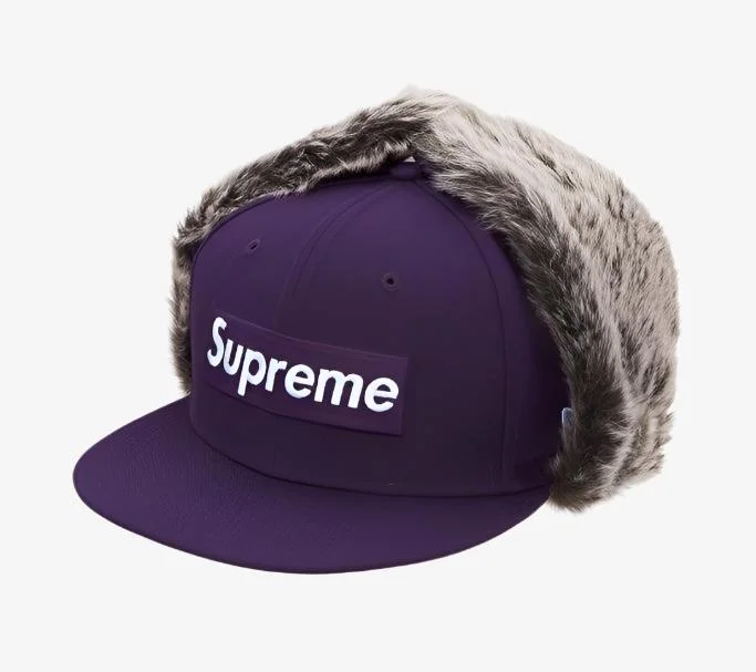 Supreme x New Era Earflap Fitted Hat 'Box Logo' Purple (FW19)