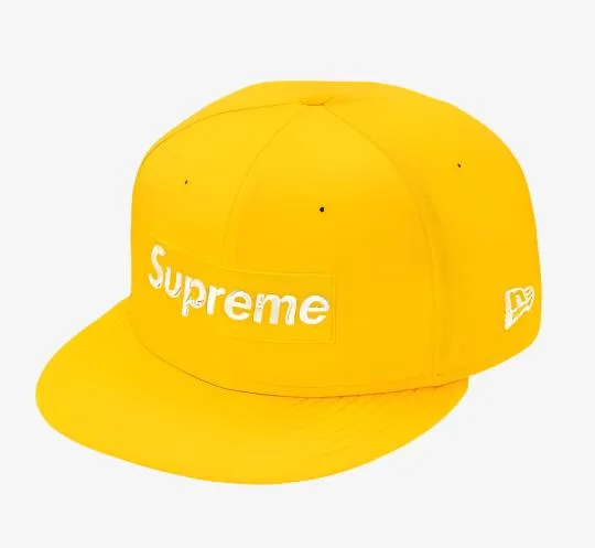 Supreme x New Era Fitted Hat '$1M Metallic Boc Logo' Yellow (SS20)