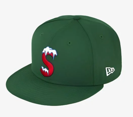 Supreme x New Era Fitted Hat 'S Logo' Bright Olive (FW20)