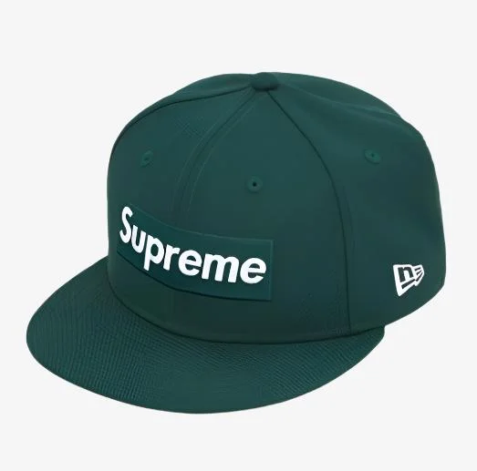 Supreme x New Era Fitted Hat 'World Famous Box Logo' Dark Green (FW20)