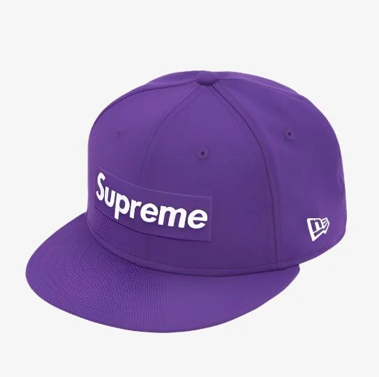 Supreme x New Era Fitted Hat 'World Famous Box Logo' Purple (FW20)