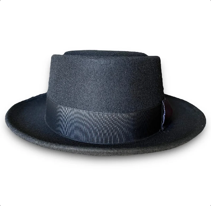 THE FLAMEKEEPERS HAT CLUB BLACK IVY PORK PIE FEDORA