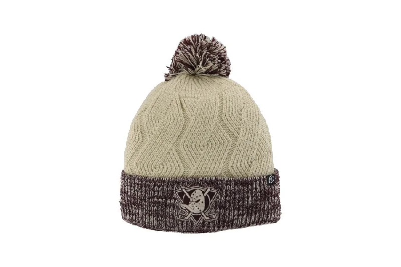 Womens MD Tonal Cable Pom Beanie