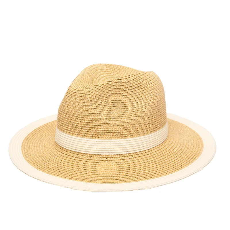 Women's Water Repellent Striped Fedora