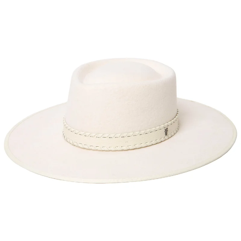 Wool Fedora with Tonal Leather Band by FRYE