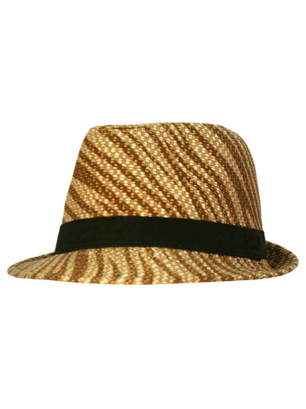 Natural Zebra Print Lightweight Fedora