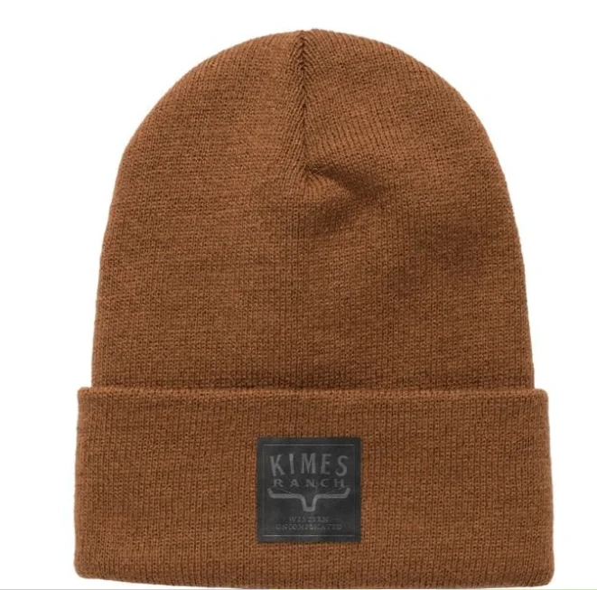 Kimes Ranch Premium Branded Brown Knit Beanie