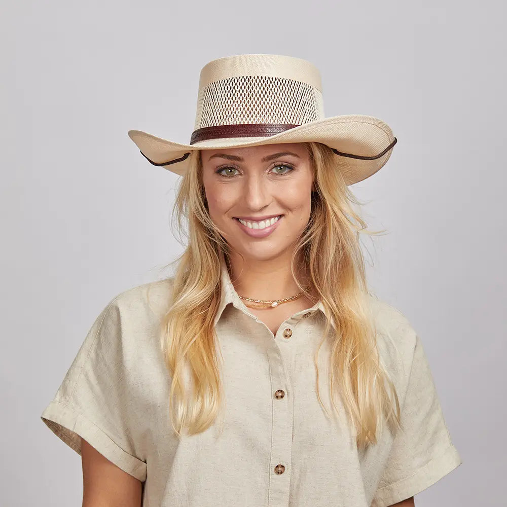 Madrid | Womens Wide Brim Straw Gambler Hat