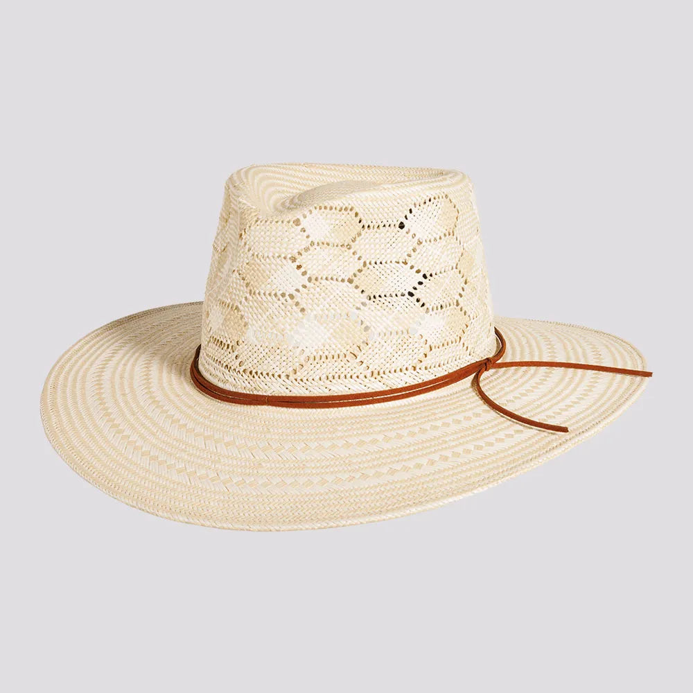 Mira | Mens Glazed Two Tone Toyo Straw Outback Hat