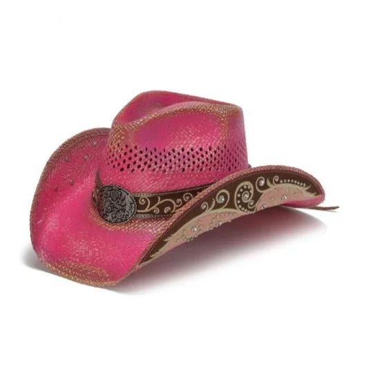 Stampede Women's Pink Straw Cowboy Hat - Sassy